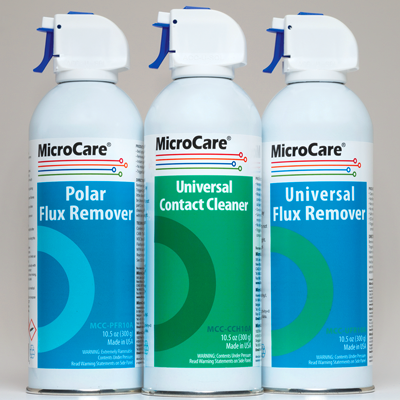 Flux removers and Contact cleaner from Microcare